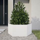 Vidaxx jardinière hexagone 104x90x45 cm acier blanc