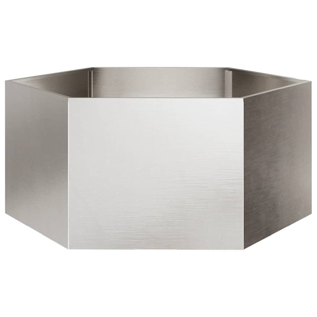 Vidaxx jardinière hexagone 104x90x45 cm acier inoxydable