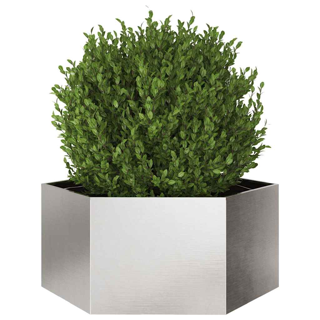 Vidaxx jardinière hexagone 104x90x45 cm acier inoxydable