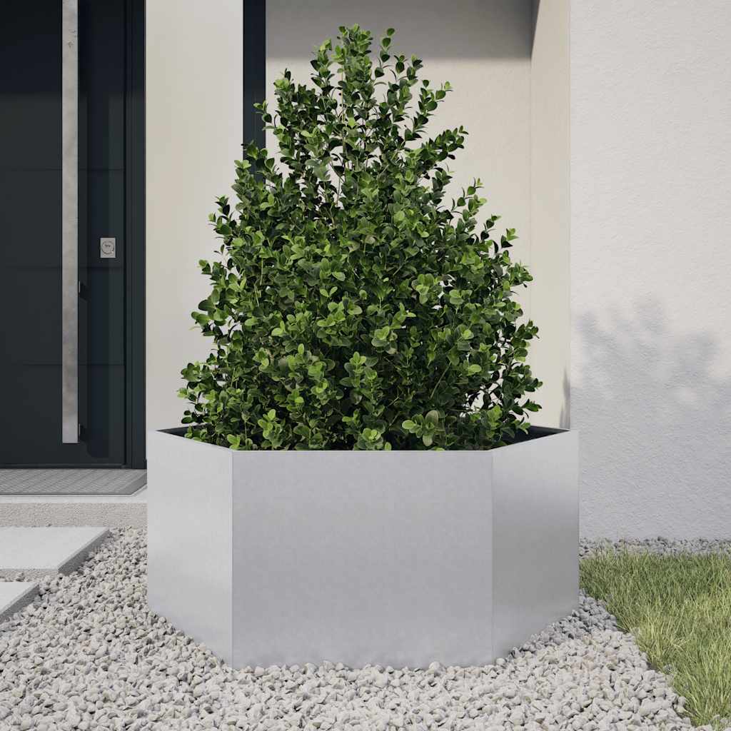 Vidaxx jardinière hexagone 104x90x45 cm acier galvanisé