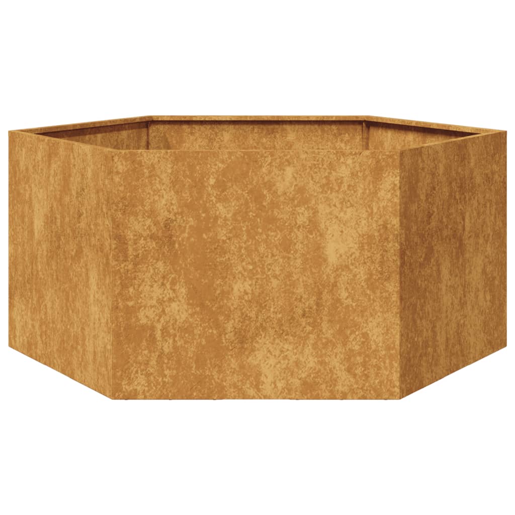 Vidaxx jardinière hexagone 104x90x45 cm acier résistant aux intempéries