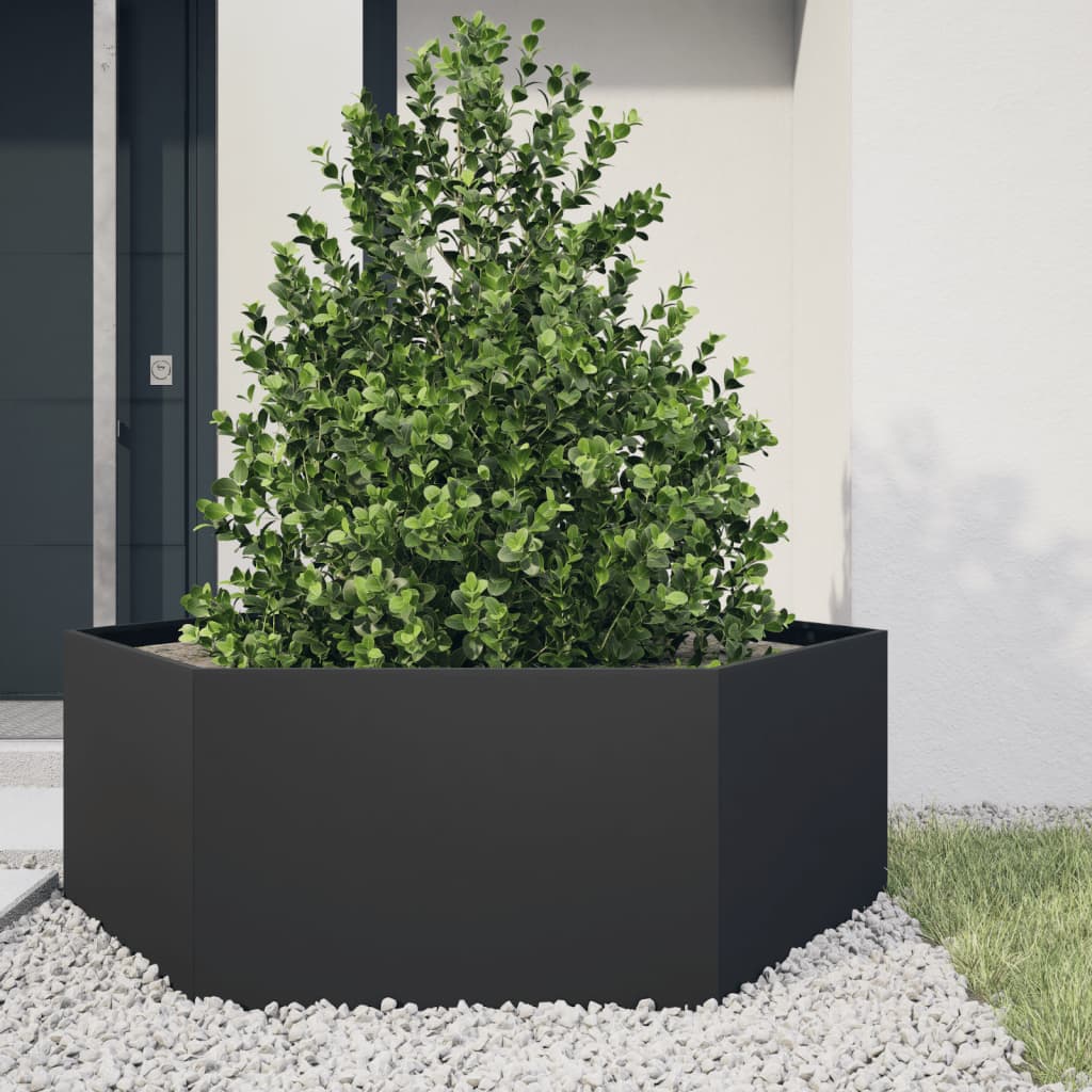 Vidaxx jardinière hexagone 138x120x45 cm acier noir