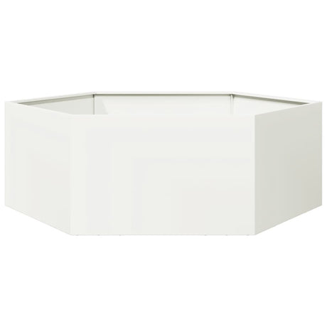 Vidaxx jardinière hexagone 138x120x45 cm acier blanc