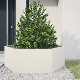 Vidaxx jardinière hexagone 138x120x45 cm acier blanc