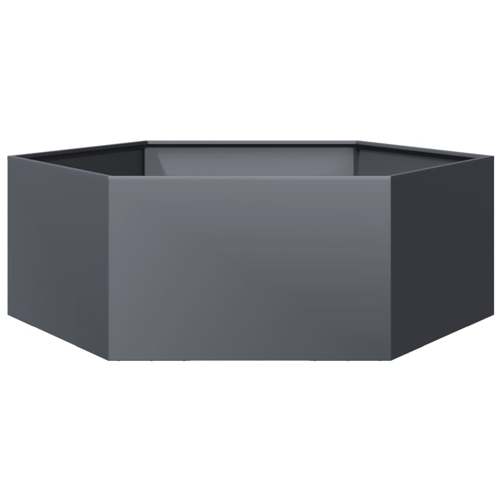 Vidaxx jardinière hexagone 138x120x45 cm acier anthracite