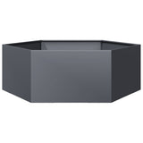 Vidaxx jardinière hexagone 138x120x45 cm acier anthracite