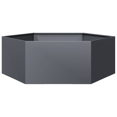 Vidaxx jardinière hexagone 138x120x45 cm acier anthracite