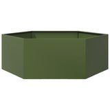 Vidaxx jardinière hexagone 138x120x45 cm acier vert olive