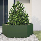 Vidaxx jardinière hexagone 138x120x45 cm acier vert olive
