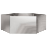 Vidaxx jardinière hexagone 138x120x45 cm acier inoxydable