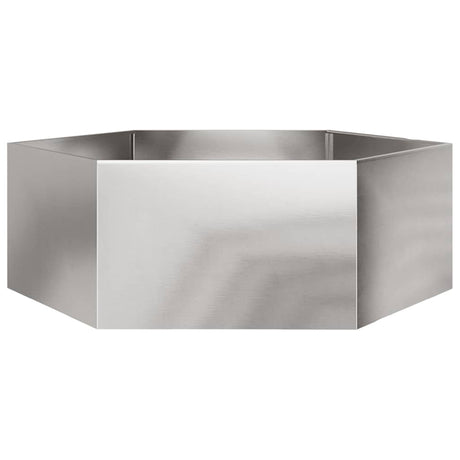Vidaxx jardinière hexagone 138x120x45 cm acier inoxydable