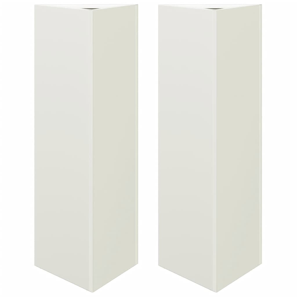 Vidaxx jardinières 2 pcs triangle 30x26x75 cm acier blanc
