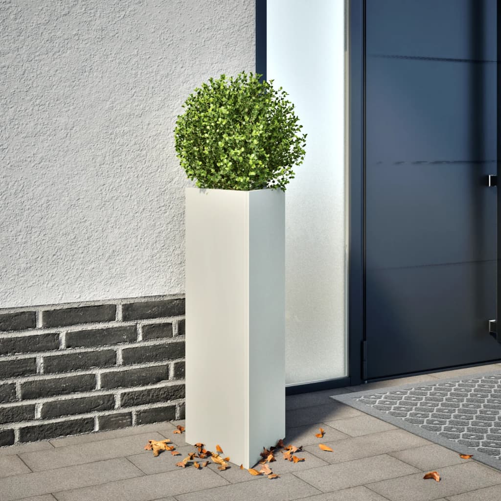 Vidaxx jardinières 2 pcs triangle 30x26x75 cm acier blanc