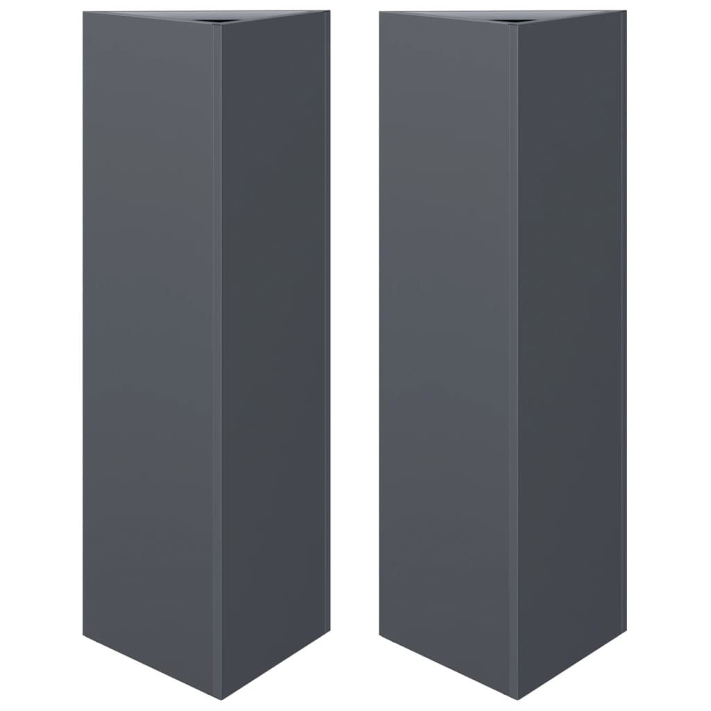 Vidaxx jardinières 2 pcs triangle 30x26x75 cm acier anthracite