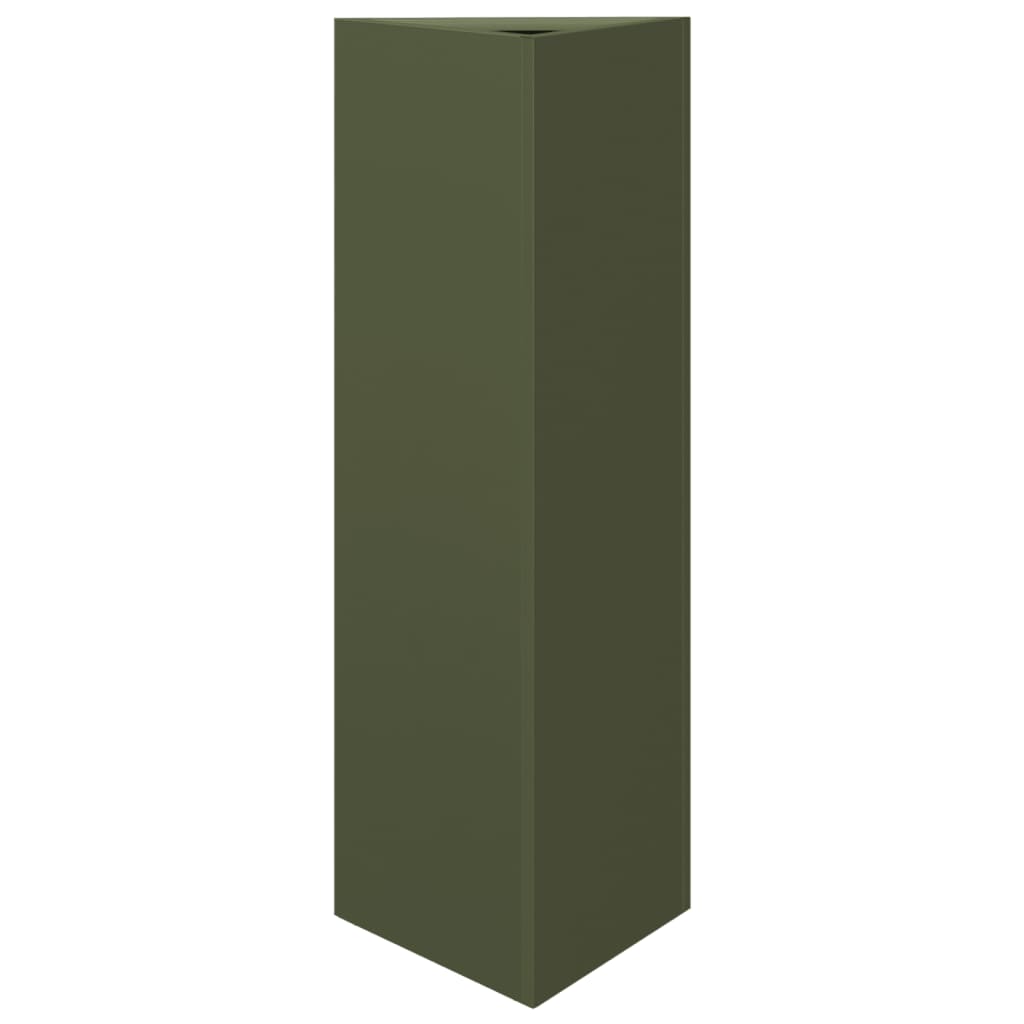 Vidaxx jardinière triangle 30x26x75 cm acier vert olive