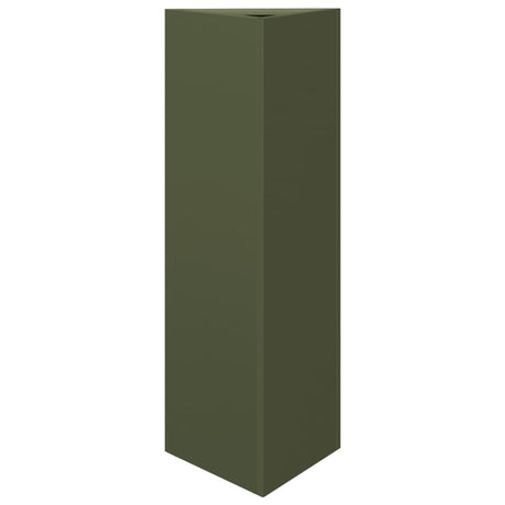 Vidaxx jardinière triangle 30x26x75 cm acier vert olive