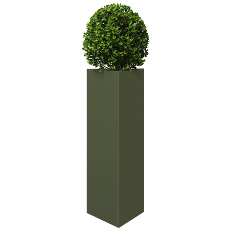 Vidaxx jardinière triangle 30x26x75 cm acier vert olive