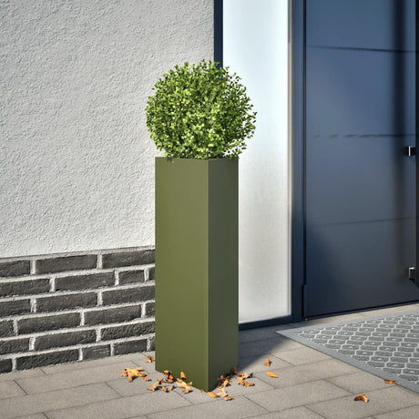 Vidaxx jardinière triangle 30x26x75 cm acier vert olive