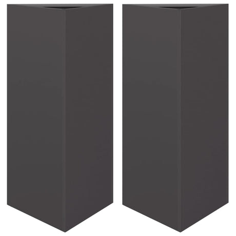 Vidaxx jardinières 2 pcs triangle 40x34,5x70 cm acier noir