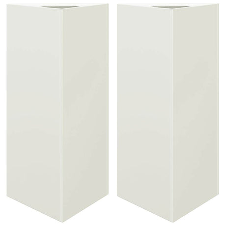 Vidaxx jardinières 2 pcs triangle 40x34,5x70 cm acier blanc