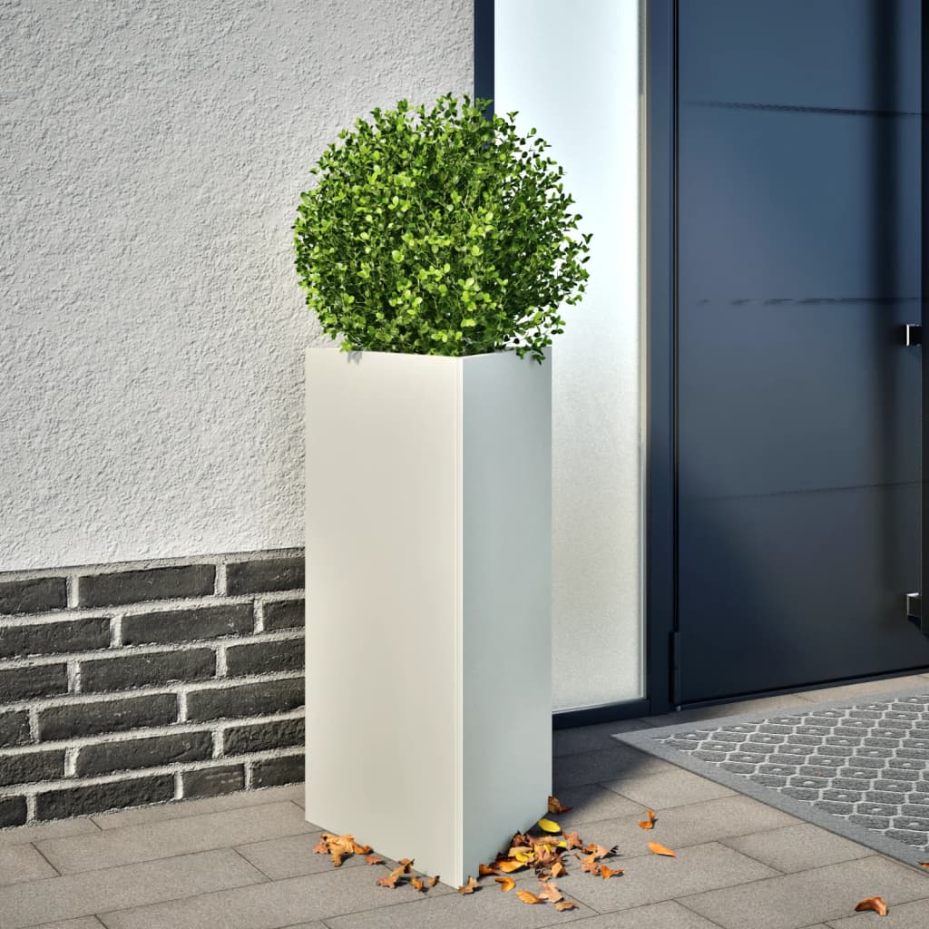 Vidaxx jardinières 2 pcs triangle 40x34,5x70 cm acier blanc
