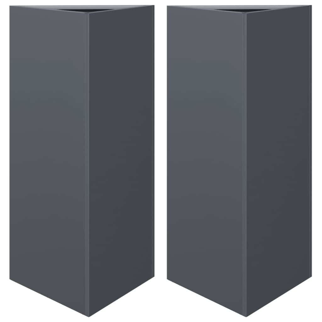 Vidaxx jardinières 2 pcs triangle 40x34,5x70 cm acier anthracite