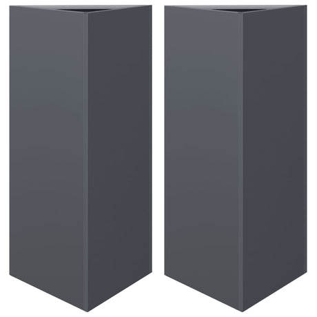 Vidaxx jardinières 2 pcs triangle 40x34,5x70 cm acier anthracite