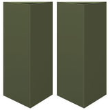 Vidaxx jardinières 2 pcs triangle 40x34,5x70 cm acier vert olive
