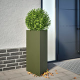 Vidaxx jardinières 2 pcs triangle 40x34,5x70 cm acier vert olive