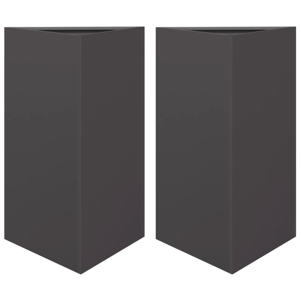 Vidaxx jardinières 2 pcs triangle 50x43x75 cm acier noir