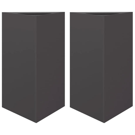 Vidaxx jardinières 2 pcs triangle 50x43x75 cm acier noir