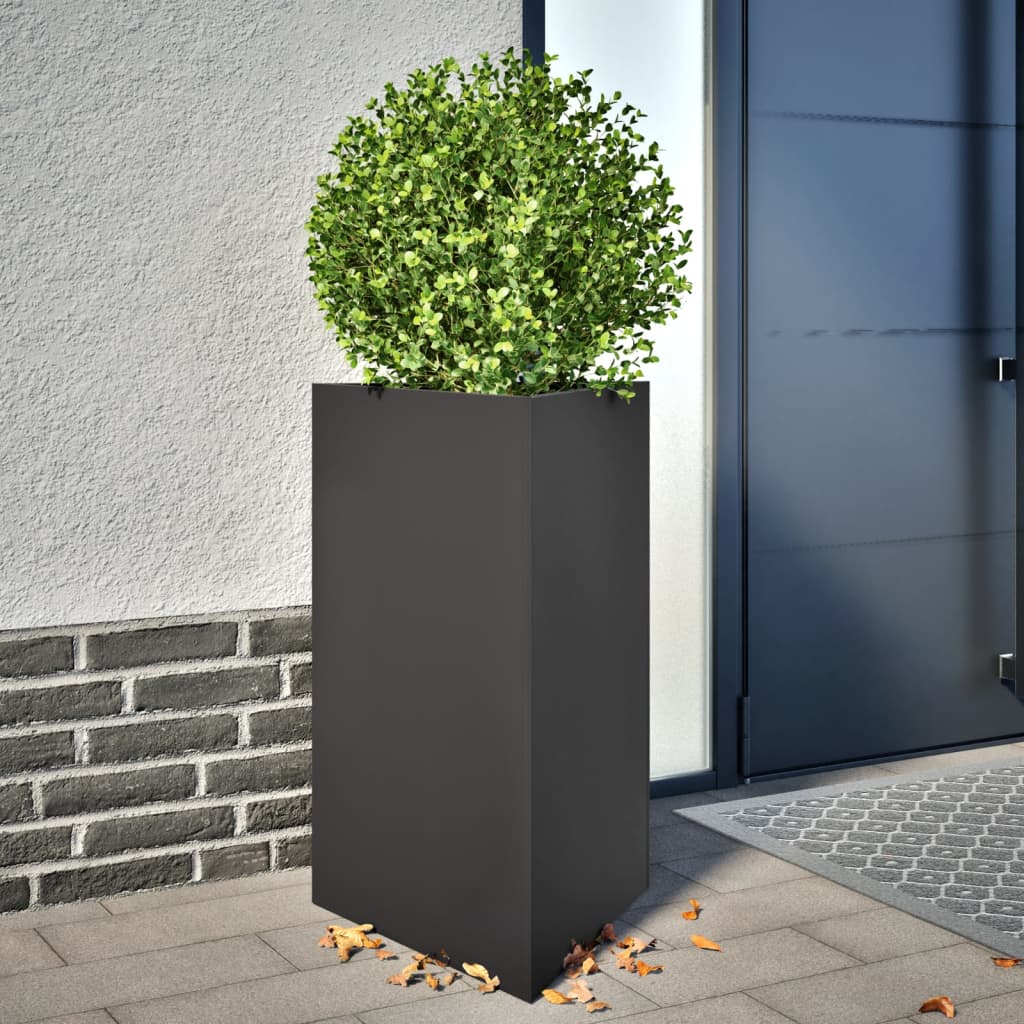 Vidaxx jardinières 2 pcs triangle 50x43x75 cm acier noir