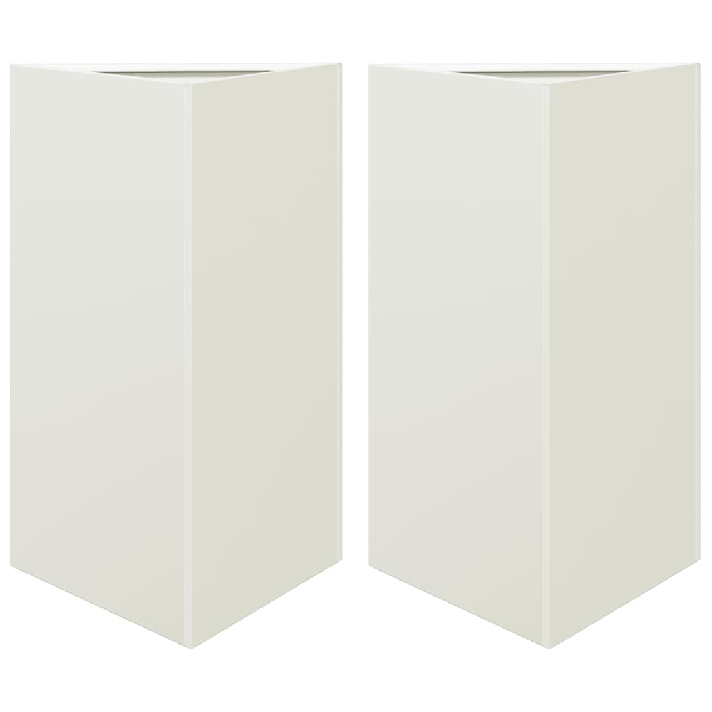 Vidaxx jardinières 2 pcs triangle 50x43x75 cm acier blanc