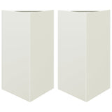Vidaxx jardinières 2 pcs triangle 50x43x75 cm acier blanc