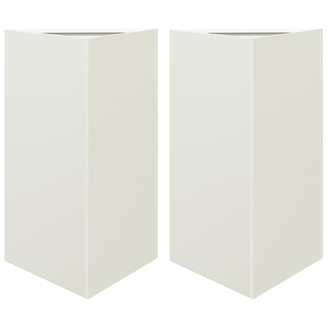 Vidaxx jardinières 2 pcs triangle 50x43x75 cm acier blanc
