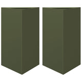 Vidaxx jardinières 2 pcs triangle 50x43x75 cm acier vert olive