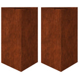 Vidaxx jardinières 2 pcs triangulaire 50x43x75 cm acier résistant aux intempéries