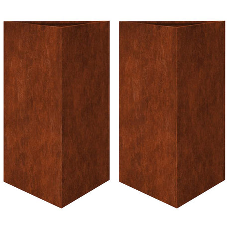 Vidaxx jardinières 2 pcs triangulaire 50x43x75 cm acier résistant aux intempéries