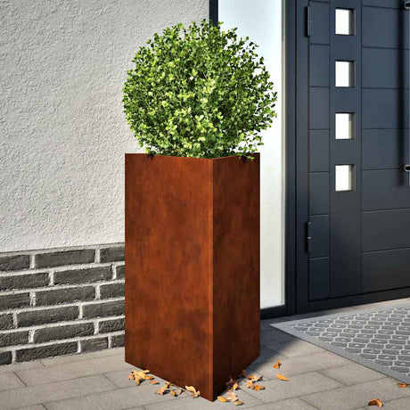 Vidaxx jardinières 2 pcs triangulaire 50x43x75 cm acier résistant aux intempéries