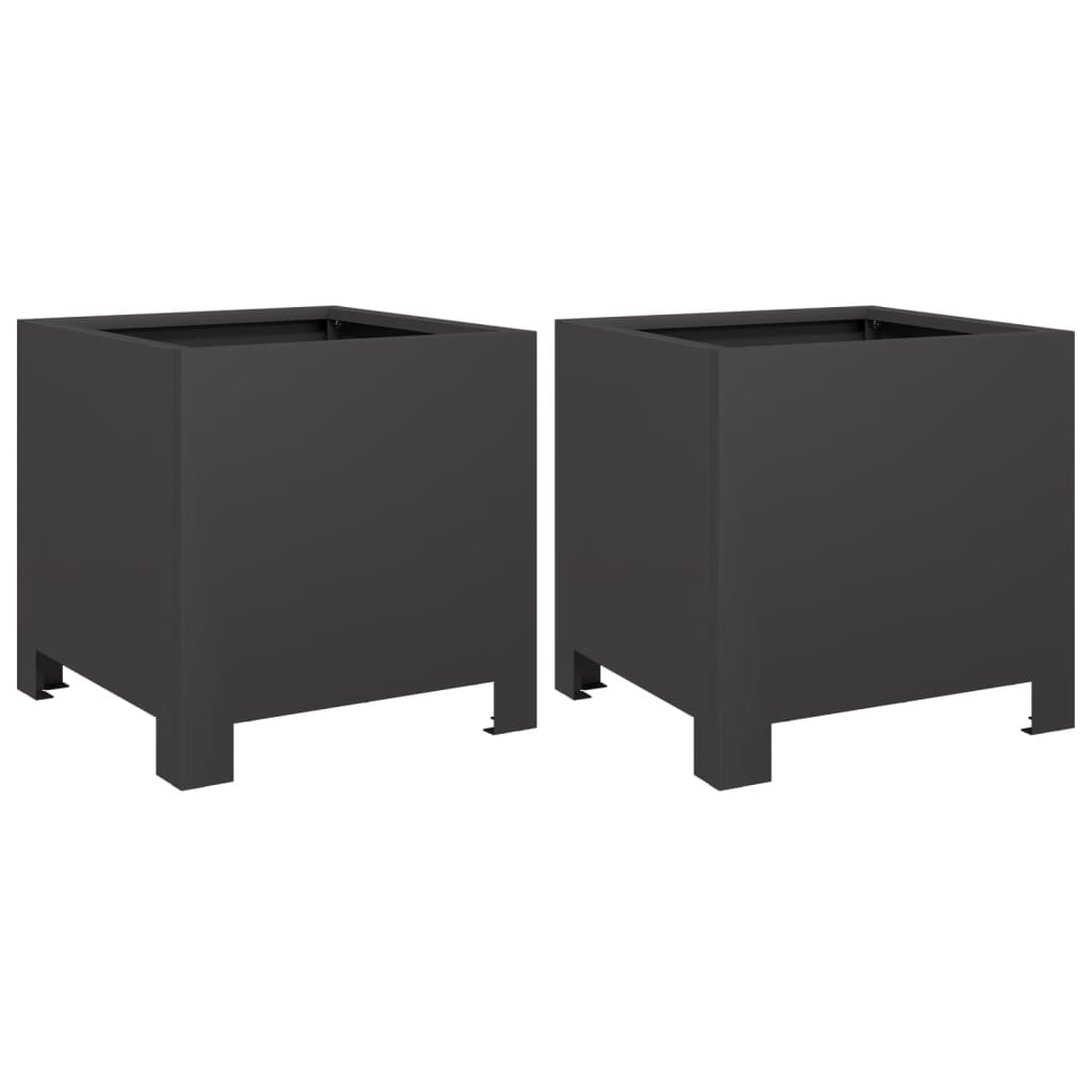 Vidaxx jardinières 2 pcs 30x30x30 cm acier noir