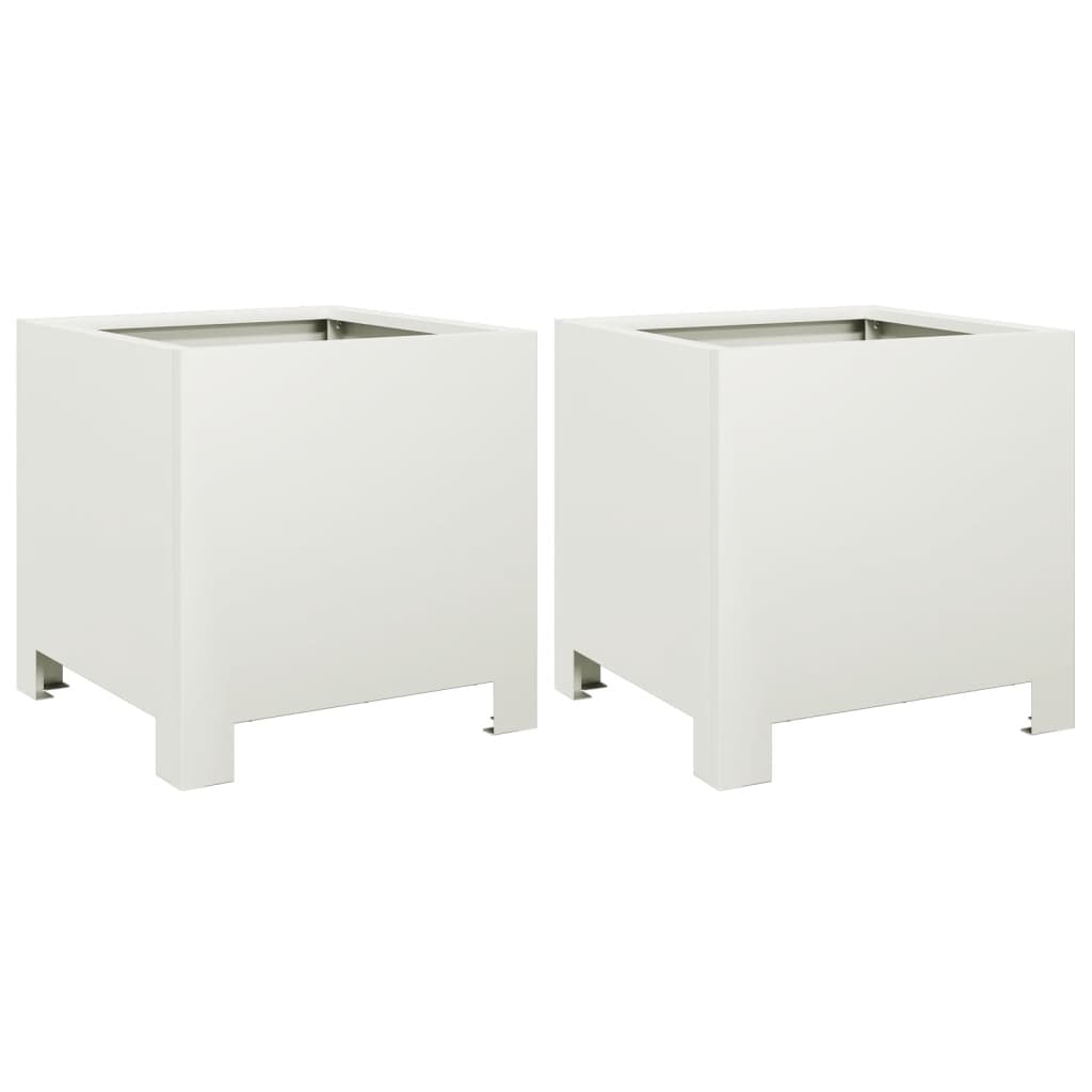 Vidaxx jardinières 2 pcs 30x30x30 cm acier blanc