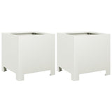 Vidaxx jardinières 2 pcs 30x30x30 cm acier blanc