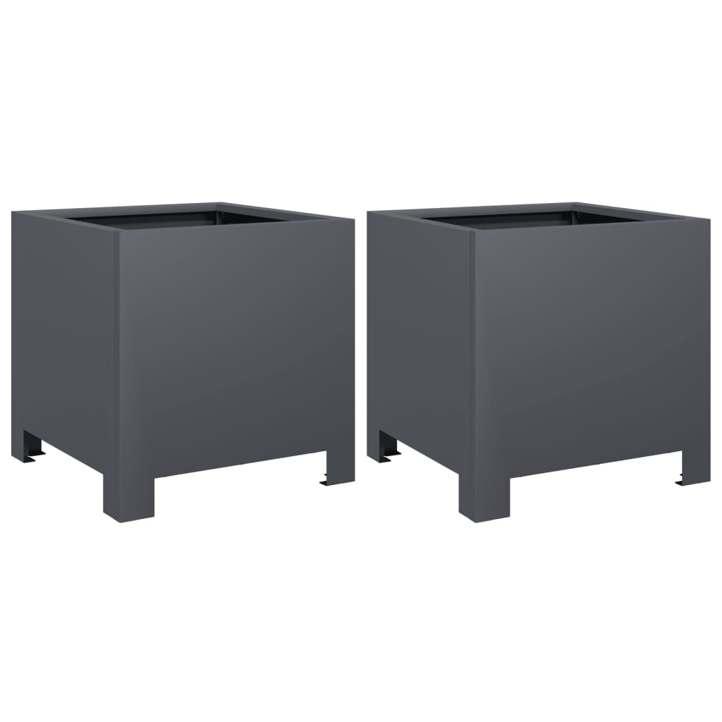 Vidaxx jardinières 2 pcs 30x30x30 cm acier anthracite