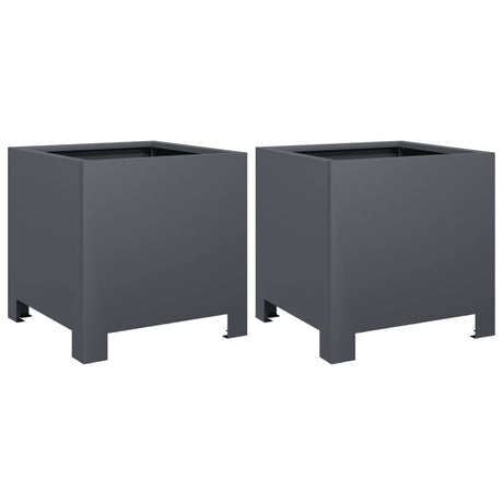 Vidaxx jardinières 2 pcs 30x30x30 cm acier anthracite
