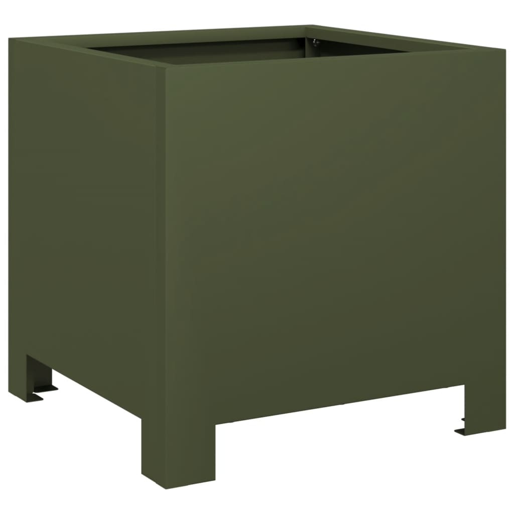 Vidaxx jardinière 30x30x30 cm acier vert olive