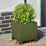 Vidaxx jardinières 2 pcs 30x30x30 cm acier vert olive