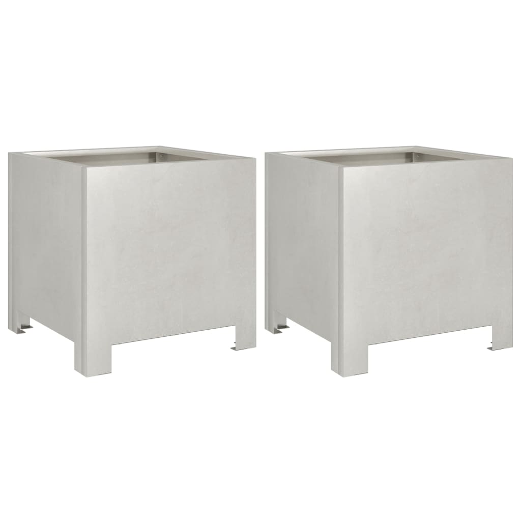 Vidaxx jardinières 2 pcs 30x30x30 cm acier inoxydable
