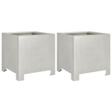 Vidaxx jardinières 2 pcs 30x30x30 cm acier inoxydable