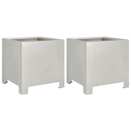 Vidaxx jardinières 2 pcs 30x30x30 cm acier inoxydable