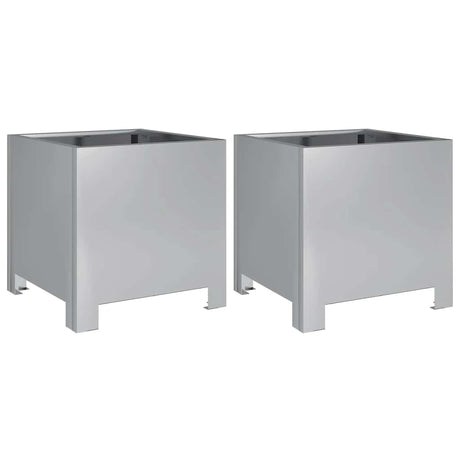 Vidaxx jardinières 2 pcs 30x30x30 cm acier galvanisé